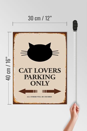 Panneau en bois disant 30x40cm amoureux des chats parking uniquement chat 4