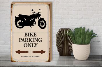 Panneau en bois indiquant 30x40cm Parking vélo uniquement moto 3