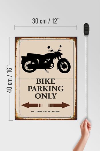 Panneau en bois indiquant 30x40cm Parking vélo uniquement moto 4