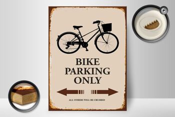 Panneau en bois indiquant 30x40cm Parking vélo uniquement parking vélo 2