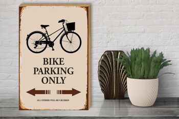 Panneau en bois indiquant 30x40cm Parking vélo uniquement parking vélo 3