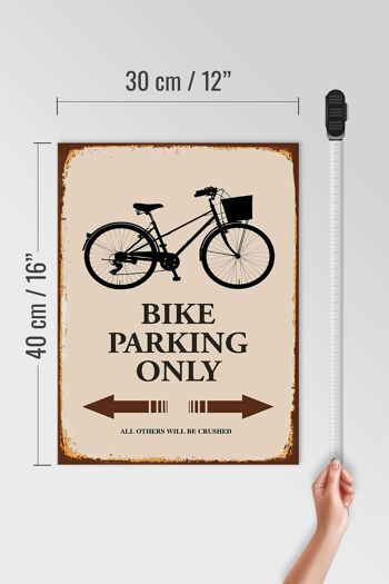 Panneau en bois indiquant 30x40cm Parking vélo uniquement parking vélo 4