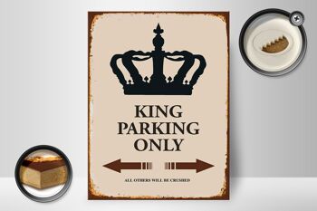 Panneau en bois indiquant 30x40cm Parking King uniquement Corona 2