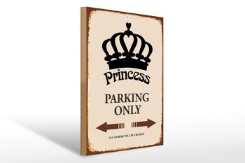 Panneau en bois indiquant 30x40cm Parking Princess uniquement Corona 1