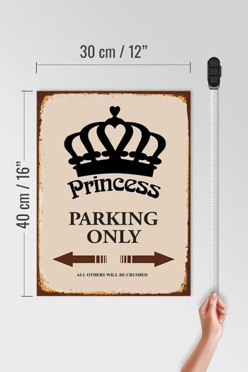 Panneau en bois indiquant 30x40cm Parking Princess uniquement Corona 4