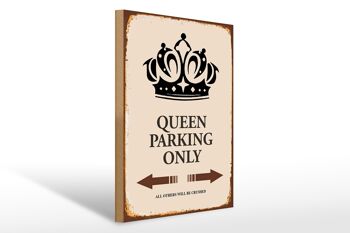 Panneau en bois indiquant 30x40cm Queen parking only Corona 1