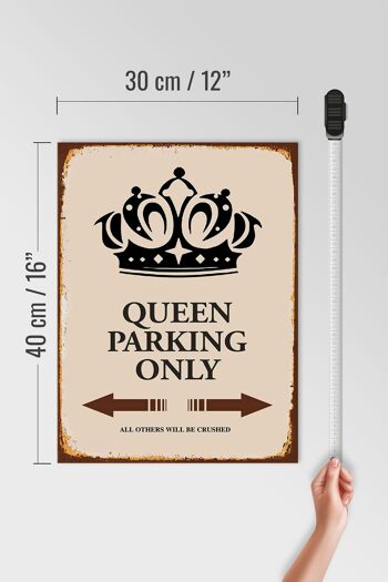 Panneau en bois indiquant 30x40cm Queen parking only Corona 4