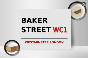 Panneau en bois Londres 40x30cm Street Baker street WC1 2
