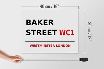 Panneau en bois Londres 40x30cm Street Baker street WC1 4