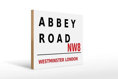 Holzschild london 40x30cm Street Abbey Road NW8