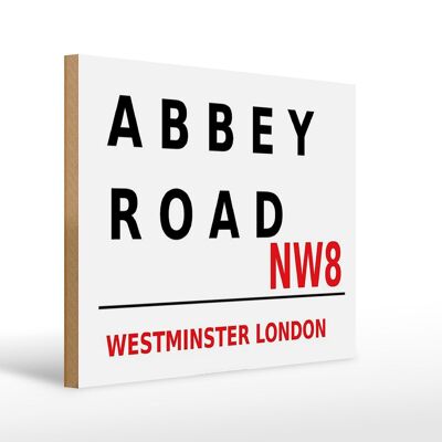 Holzschild london 40x30cm Street Abbey Road NW8