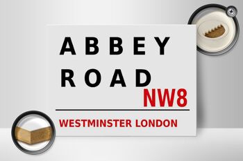 Panneau en bois Londres 40x30cm Street Abbey Road NW8 2