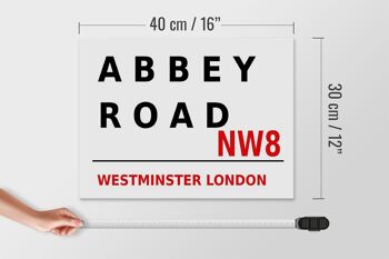 Panneau en bois Londres 40x30cm Street Abbey Road NW8 4