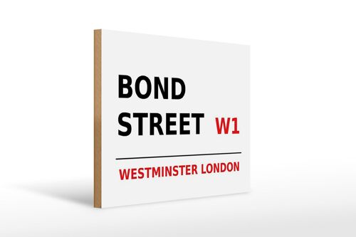 Holzschild London 40x30cm Bond Street W1