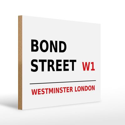 Panneau en bois Londres 40x30cm Bond Street W1