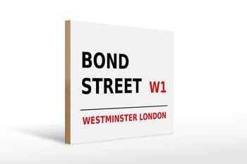 Panneau en bois Londres 40x30cm Bond Street W1 1