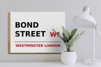Panneau en bois Londres 40x30cm Bond Street W1 3