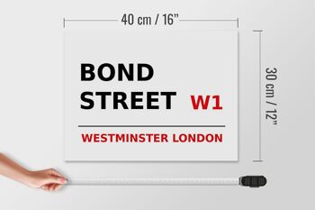 Panneau en bois Londres 40x30cm Bond Street W1 4
