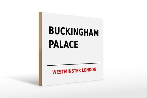 Holzschild London 40x30cm Street Buckingham Palace