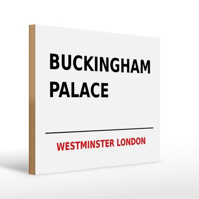 Panneau en bois Londres 40x30cm Rue Buckingham Palace