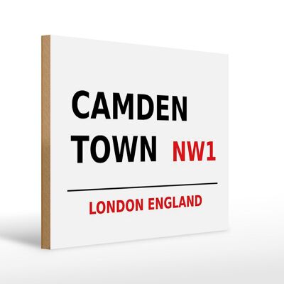 Cartello in legno Londra 40x30 cm Inghilterra Camden Town NW1