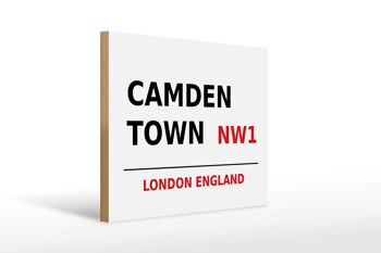 Panneau en bois Londres 40x30cm Angleterre Camden Town NW1 1