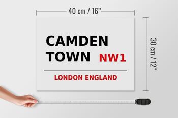 Panneau en bois Londres 40x30cm Angleterre Camden Town NW1 4