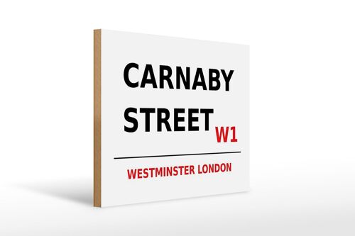 Holzschild London 40x30cm Westminster Carnaby Street W1