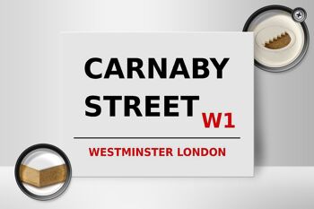 Panneau en bois Londres 40x30cm Westminster Carnaby Street W1 2