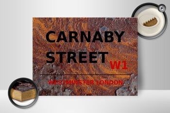 Panneau en bois Londres 40x30cm Westminster Carnaby Street W1 Rouille 2