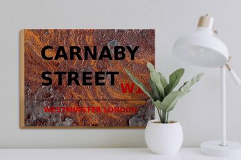 Panneau en bois Londres 40x30cm Westminster Carnaby Street W1 Rouille 3
