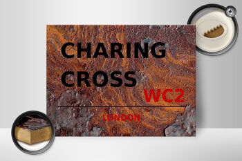 Panneau en bois Londres 40x30cm Charing Cross WC2 cadeau 2