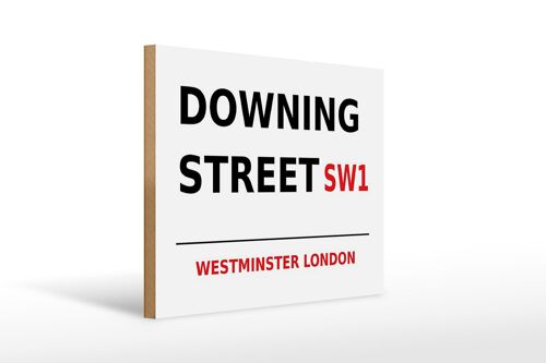 Holzschild London 40x30cm Westminster downing Street SW1