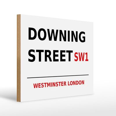 Panneau en bois Londres 40x30cm Westminster Downing Street SW1