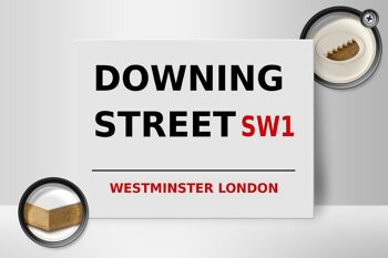 Panneau en bois Londres 40x30cm Westminster Downing Street SW1 2