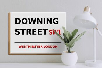 Panneau en bois Londres 40x30cm Westminster Downing Street SW1 3