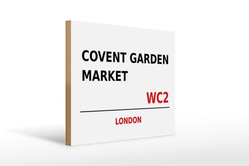 Holzschild London 40x30cm Covent Garden Market WC2