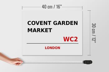 Panneau en bois Londres 40x30cm Covent Garden Market WC2 4