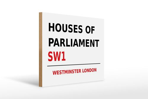 Holzschild London 40x30cm Houses of Parliament SW1
