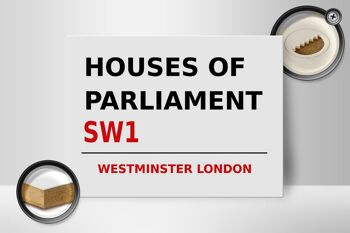 Panneau en bois Londres 40x30cm Houses of Parliament SW1 2