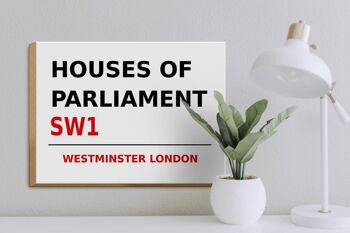 Panneau en bois Londres 40x30cm Houses of Parliament SW1 3