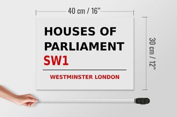 Panneau en bois Londres 40x30cm Houses of Parliament SW1 4