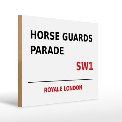 Cartel de madera Londres 40x30cm Royale Horse Guards Parade SW1