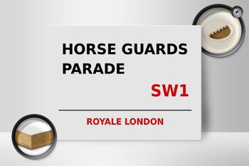 Panneau en bois Londres 40x30cm Royale Horse Guards Parade SW1 2