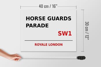 Panneau en bois Londres 40x30cm Royale Horse Guards Parade SW1 4