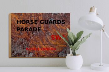 Panneau en bois Londres 40x30cm Royale Horse Guards Parade SW1 Rouille 3