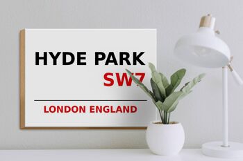 Panneau en bois Londres 40x30cm Angleterre Hyde Park SW7 3