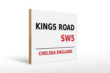 Panneau en bois Londres 40x30cm Angleterre Chelsea Kings Road SW5 1
