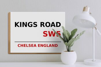 Panneau en bois Londres 40x30cm Angleterre Chelsea Kings Road SW5 3
