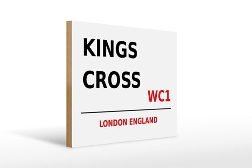 Holzschild London 40x30cm England Kings Cross WC1